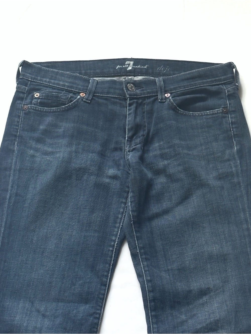 7 For All Mankind Dojo Jeans Womens 28 Flare Wide Leg Boho Medium Wash Denim - Picture 5 of 13